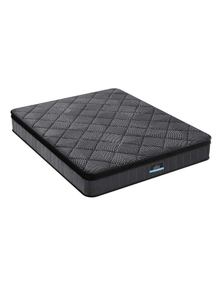 Double Mattress 25cm Pocket Spring Latex Euro Top Medium Firm Bed in Black image 2