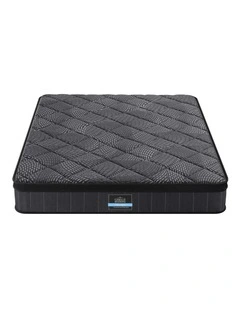 King Mattress 25cm Pocket Spring Latex Euro Top Medium Firm Bed in Black
