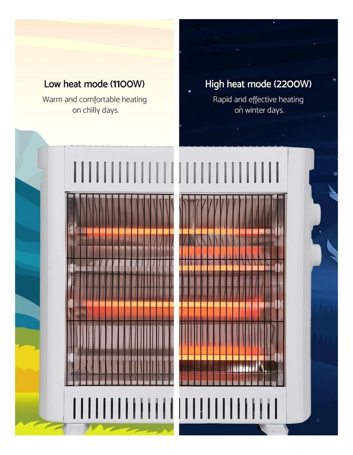 Infrared Radiant Heater Portable Electric Space Heating 2200W in White image 6