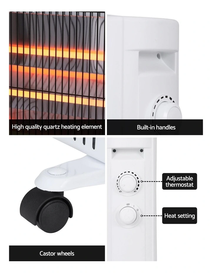 Infrared Radiant Heater Portable Electric Space Heating 2200W in White image 7