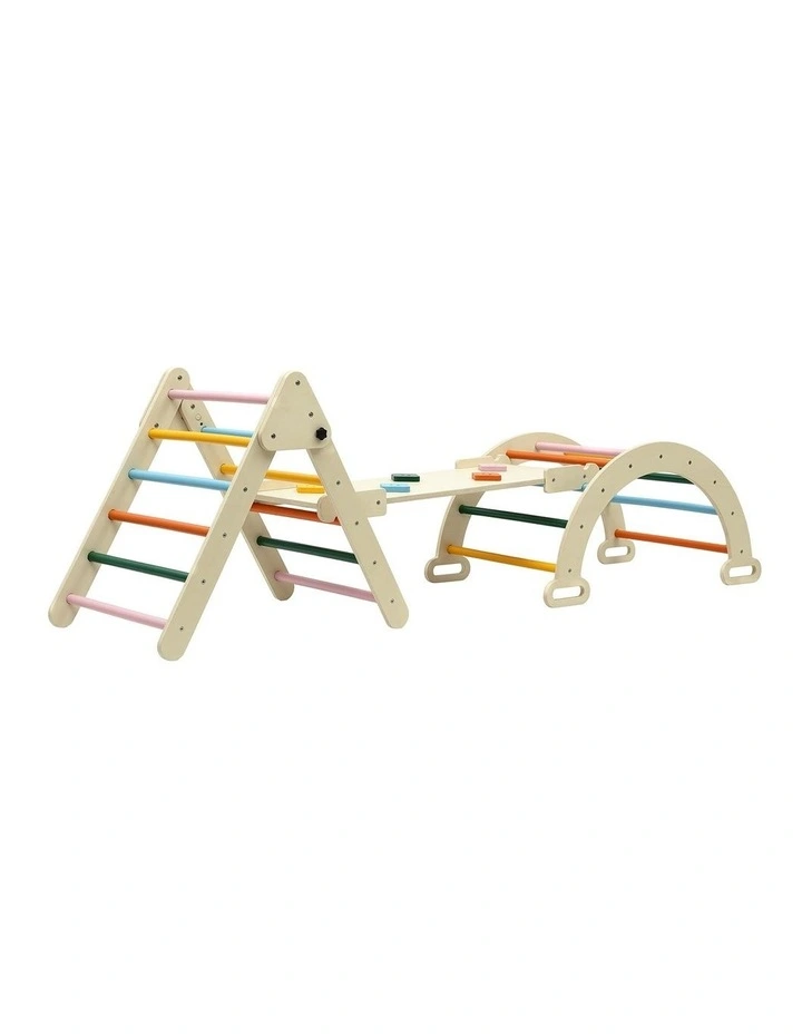 Triangle Climbing Toys Set With Slide Pikler Climber With Arch image 2