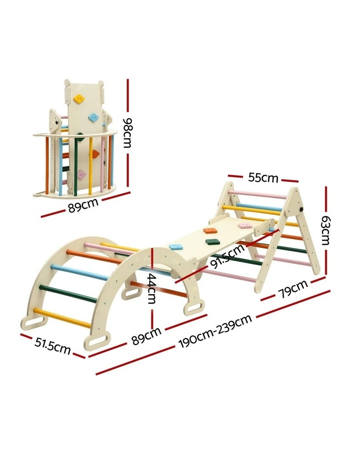 Triangle Climbing Toys Set With Slide Pikler Climber With Arch image 4
