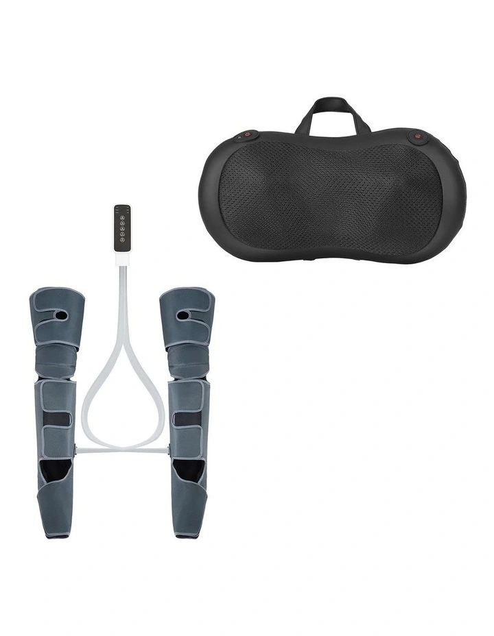 Leg Foot Massager Air Compression With Back Neck Massager Heat in Black image 2