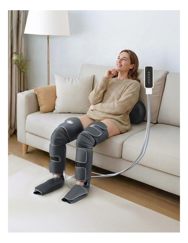 Leg Foot Massager Air Compression With Back Neck Massager Heat in Black image 3