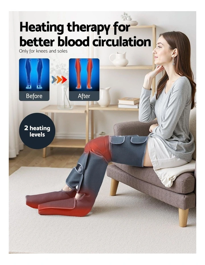 Leg Foot Massager Air Compression With Back Neck Massager Heat in Black image 6