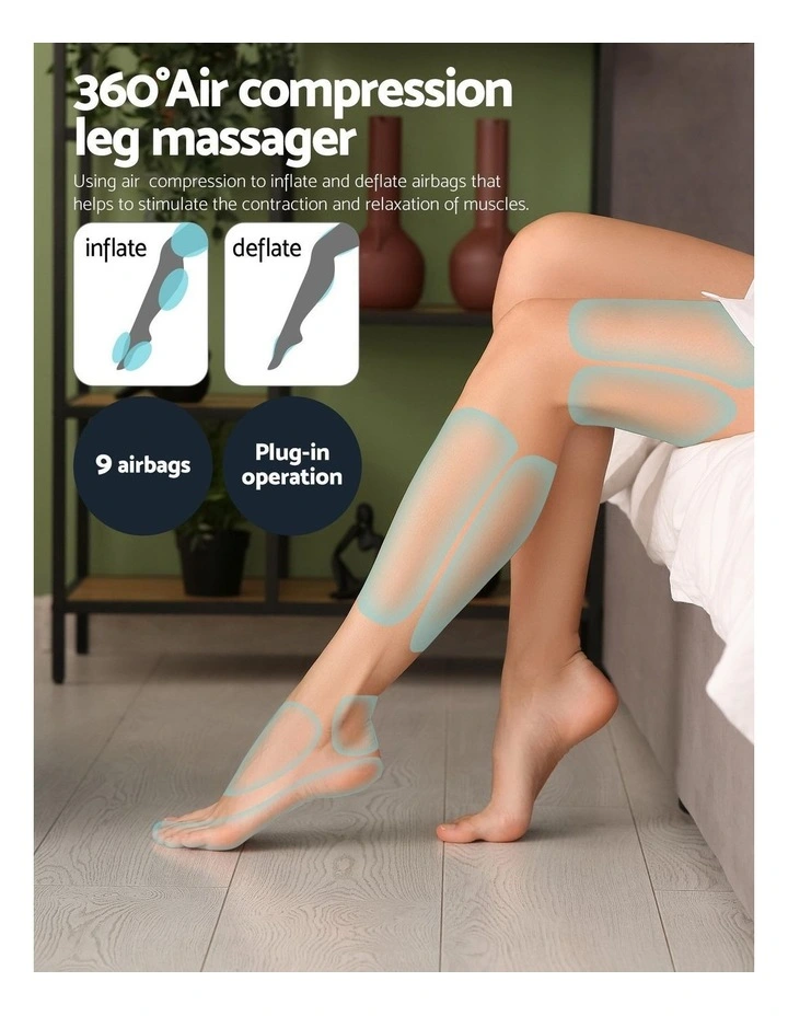 Electric Leg Foot Massager Air Wrap With Shiatsu Neck Massager Heating in Black image 5