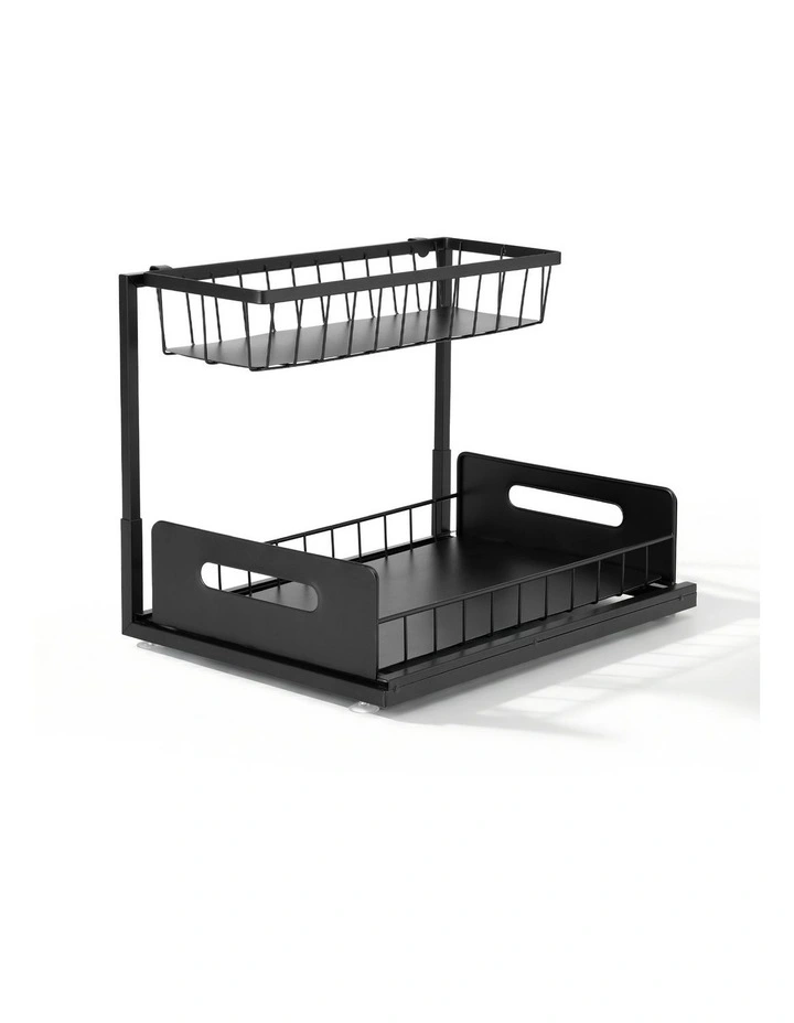 Under Sink Organizer Storage L Shape in Black image 2