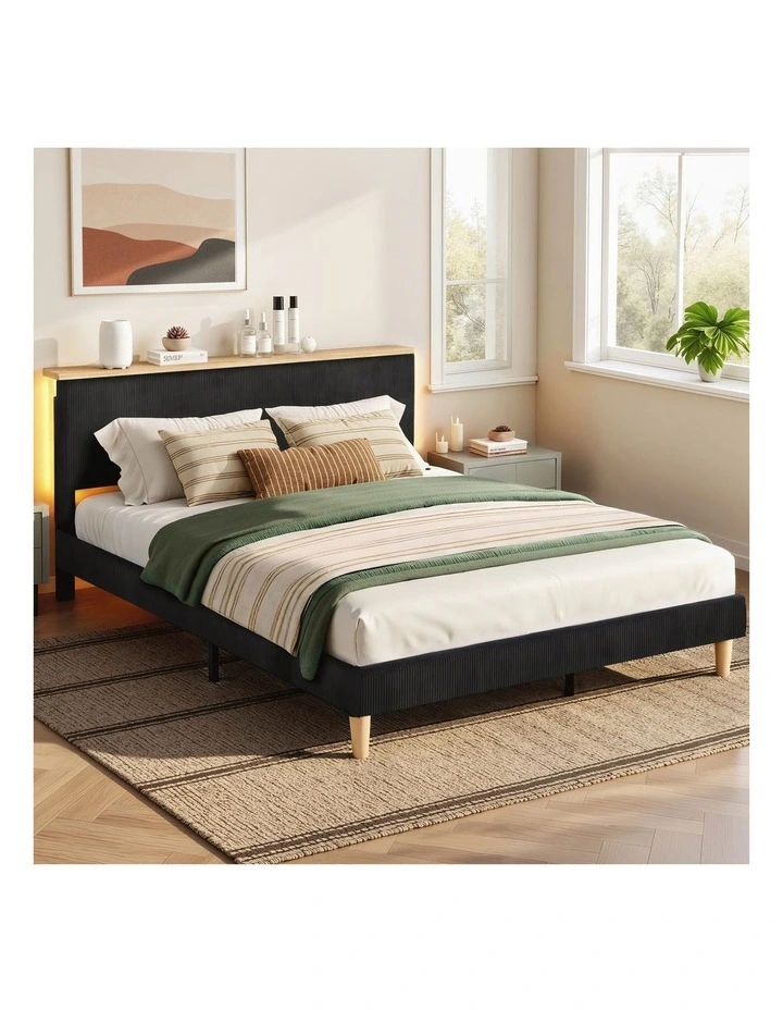 Single Bed Frame with 2 Storage Drawers in Natural image 3