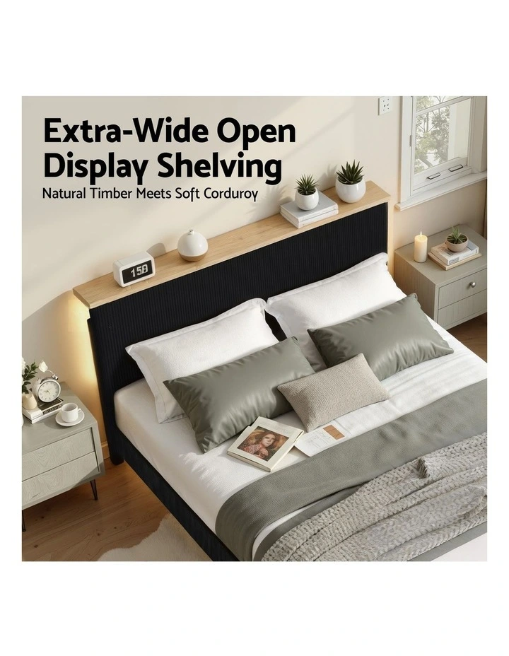 Single Bed Frame with 2 Storage Drawers in Natural image 7