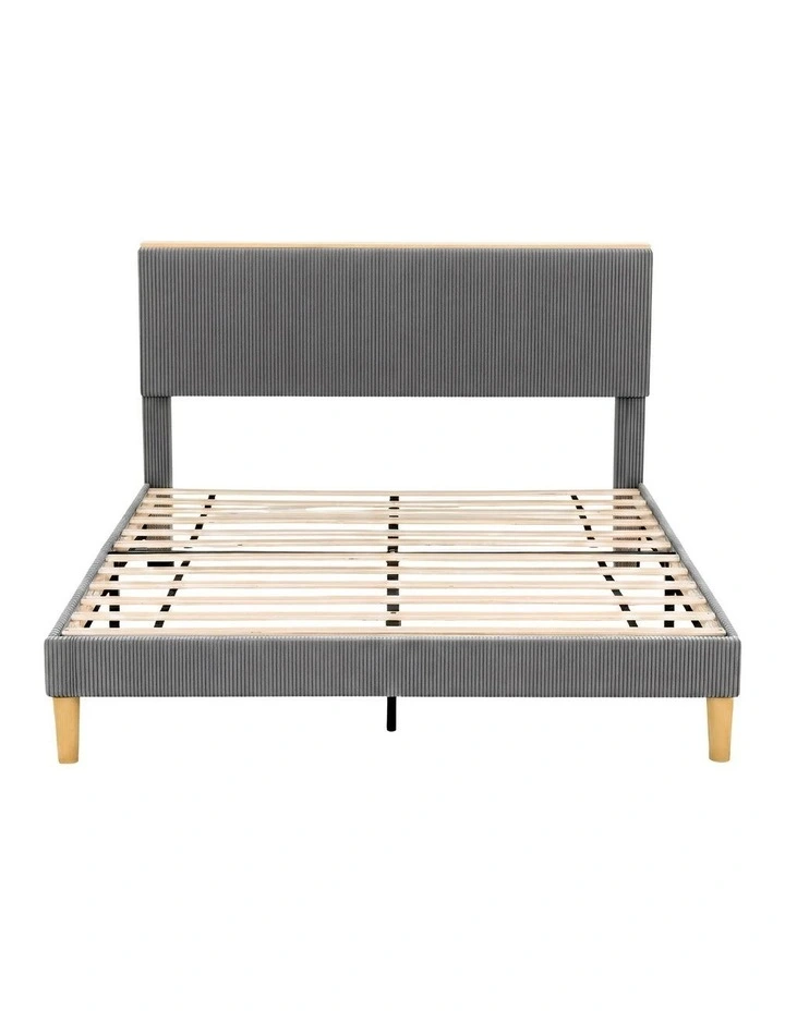 Double Upholstered Bed Frame in Grey image 2