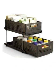 2 Tier Pull Out Organizer in Black