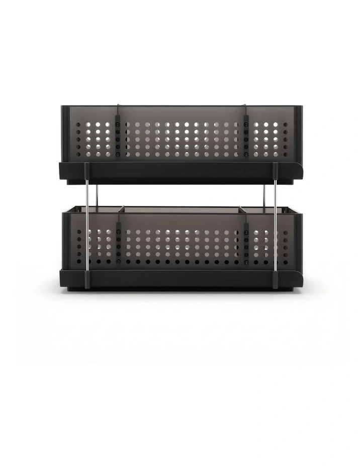 2 Tier Pull Out Organizer in Black image 2