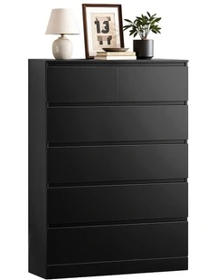 Tallboy PEPE 6 Chest of Drawers in Black