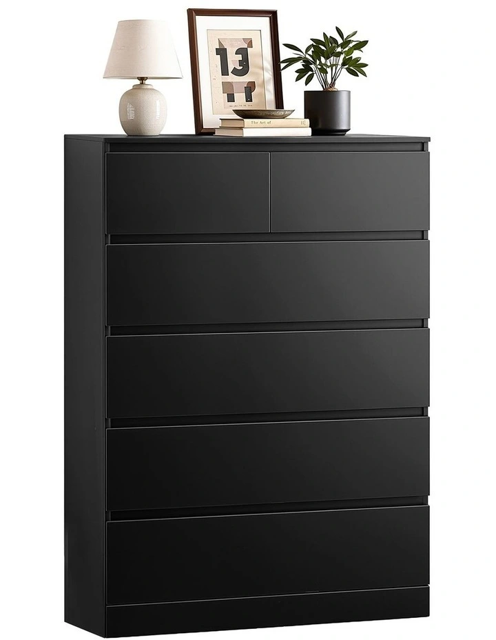Tallboy PEPE 6 Chest of Drawers in Black image 1