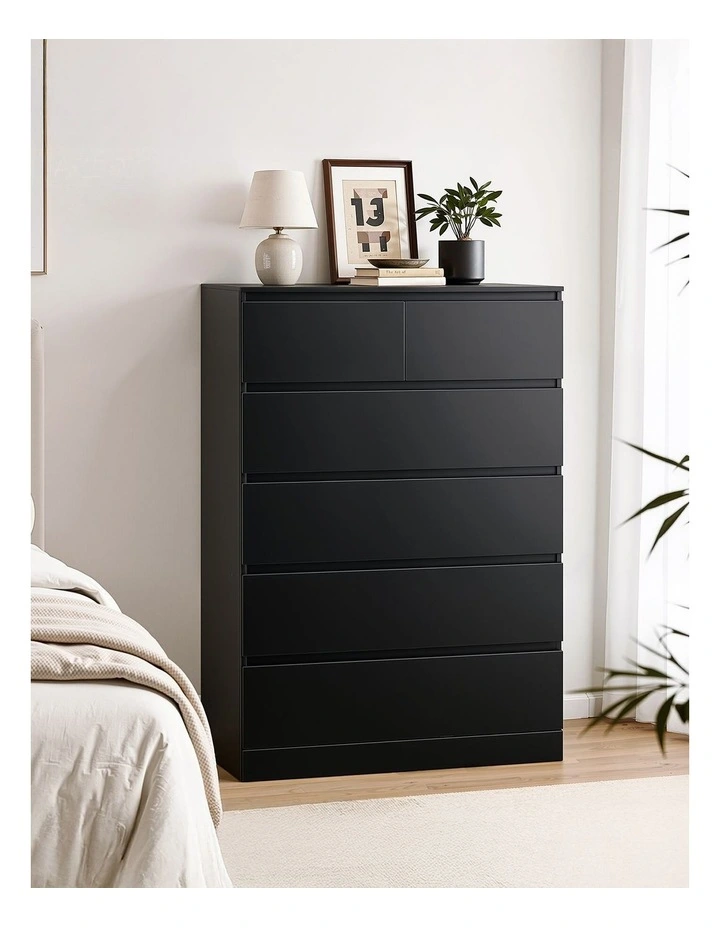 Tallboy PEPE 6 Chest of Drawers in Black image 3