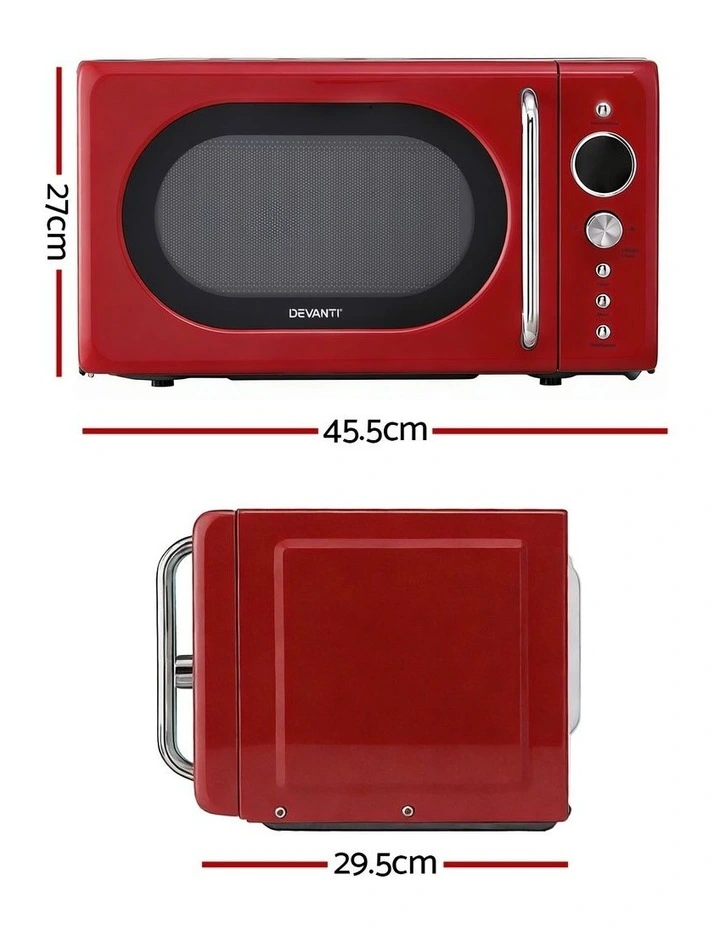 Devanti Microwave Oven 700W 20L in Red image 4