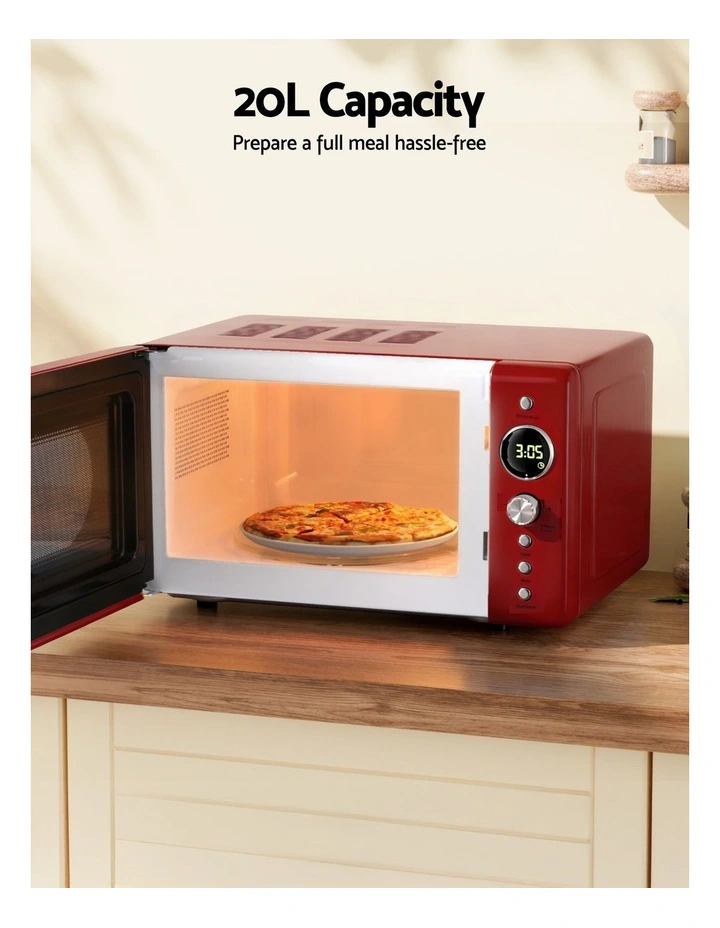 Devanti Microwave Oven 700W 20L in Red image 6