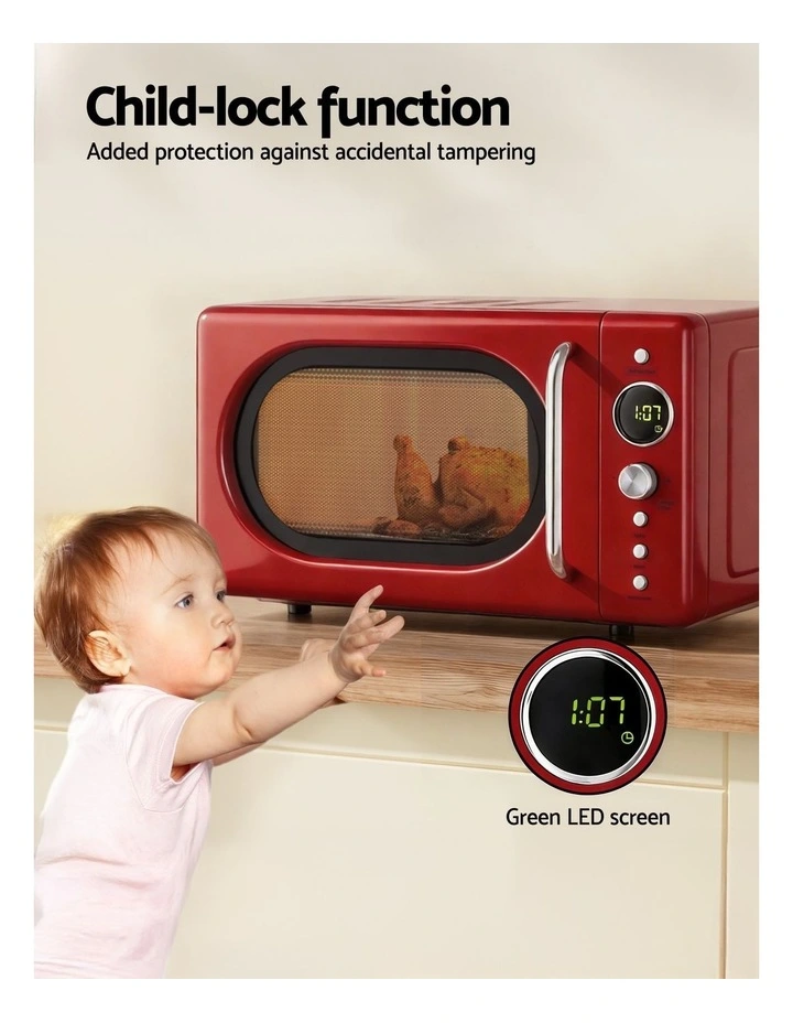 Devanti Microwave Oven 700W 20L in Red image 7