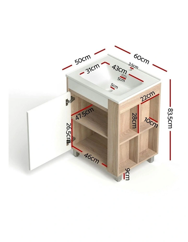 Vanity Unit Basin Bathroom Cabinet 835mm in White image 4