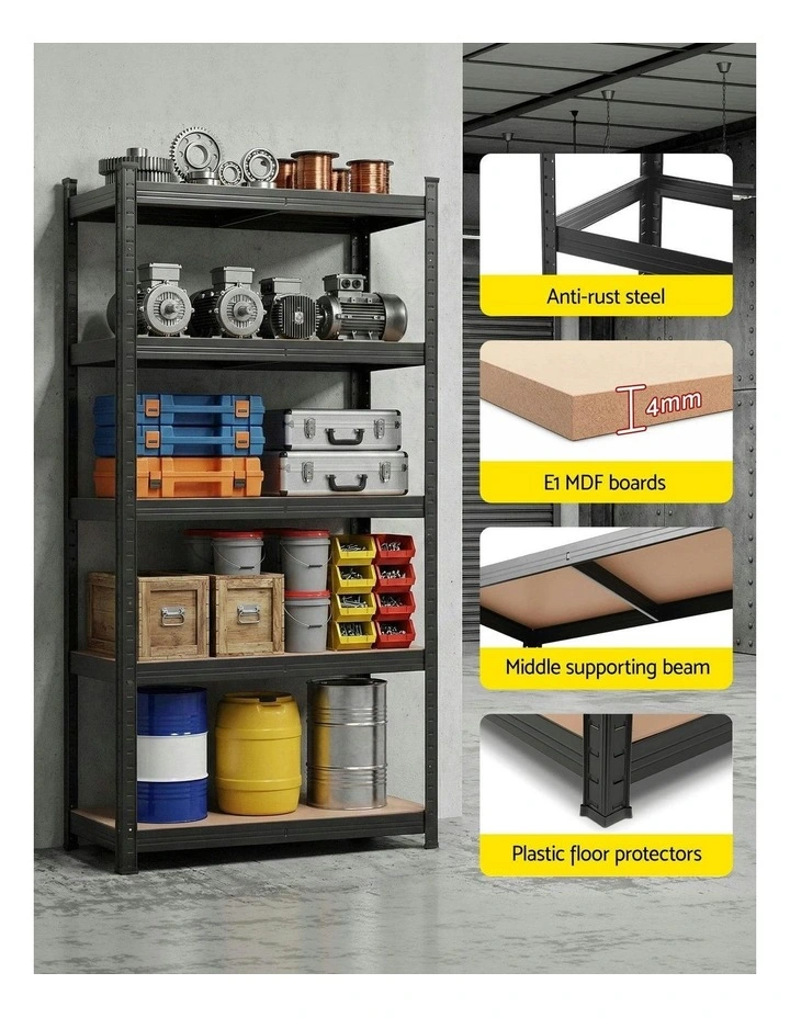 Warehouse Shelves Storage Rack 1.6X0.8m in Black image 7