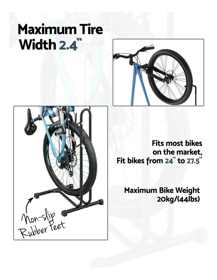 4-in-1 Vertical Bike Stand in Black image 5