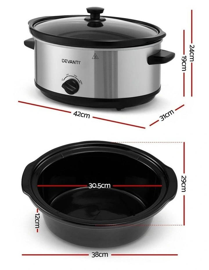 Slow Cooker 6.5L in Silver image 4