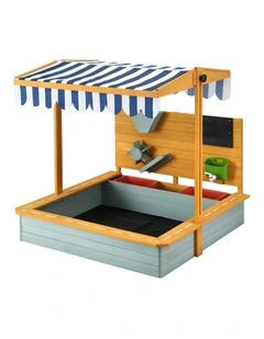Wooden Canopy Sandbox With Cover Funnel Toys 110cm