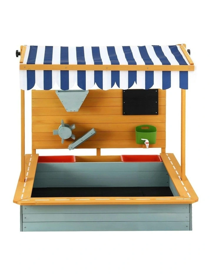 Wooden Canopy Sandbox With Cover Funnel Toys 110cm image 2
