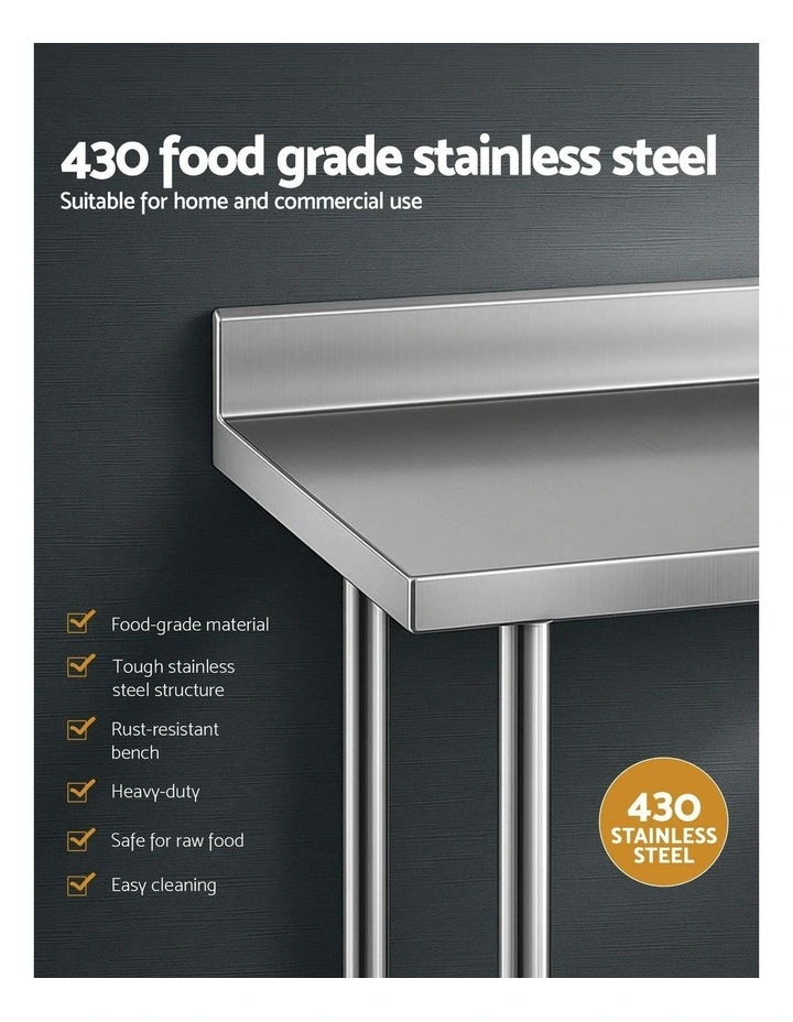 Stainless Steel Kitchen Bench 430 in Silver image 5