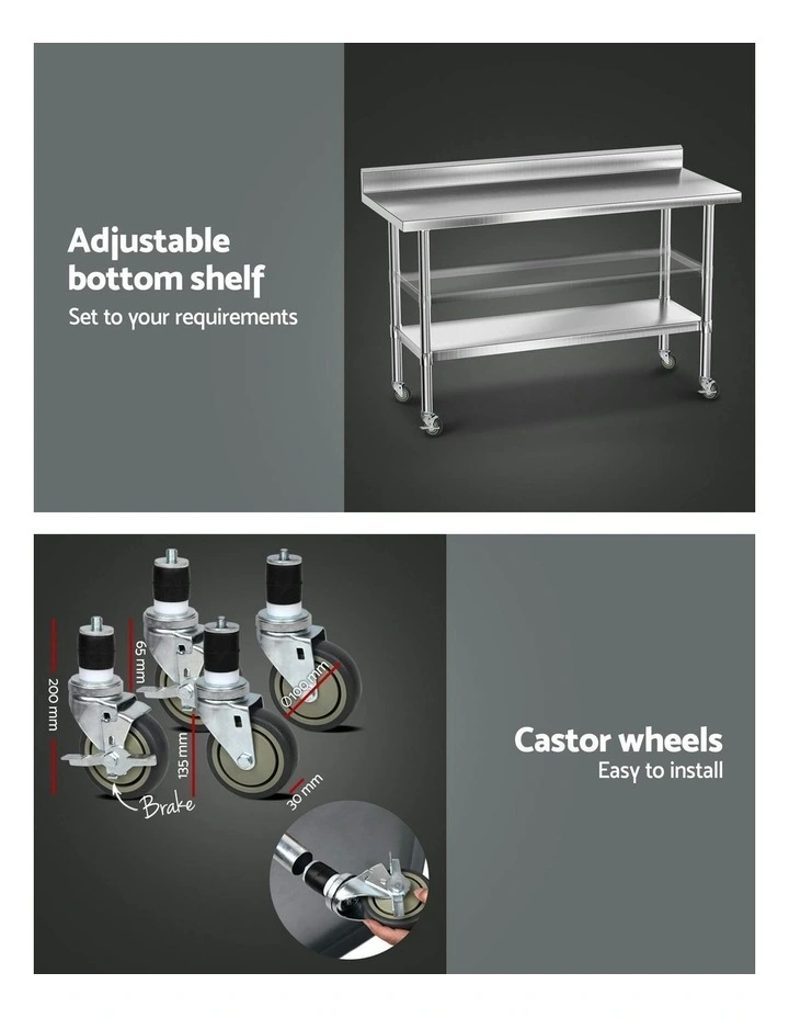 Stainless Steel Kitchen Bench 430 in Silver image 7