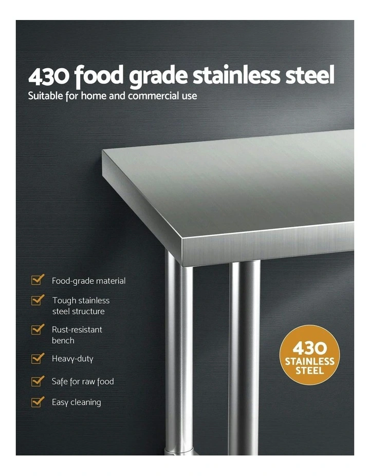Stainless Steel Kitchen Bench 430 in Silver image 5