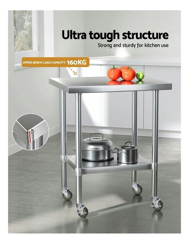 Stainless Steel Kitchen Bench 430 in Silver image 6