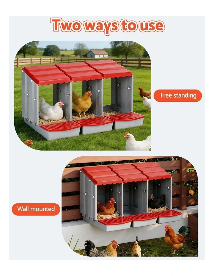 Chicken Nesting Box 3 Hole Roll in Red image 5