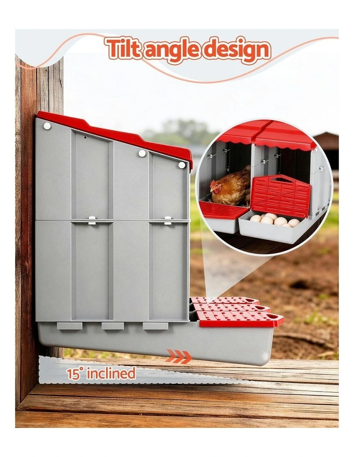Chicken Nesting Box 3 Hole Roll in Red image 6