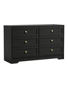6 Chest Of Drawers Tallboy Cabinet in Black