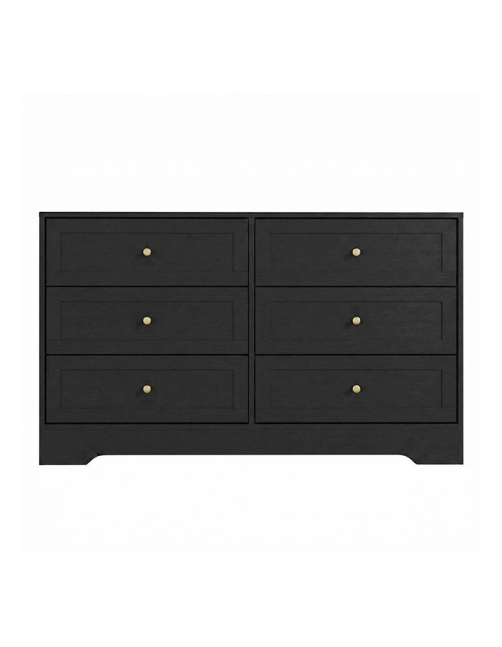 6 Chest Of Drawers Tallboy Cabinet in Black image 2