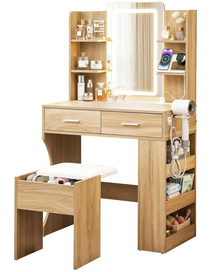 LED Vanity Dressing Table Desk Set in Beige image 1