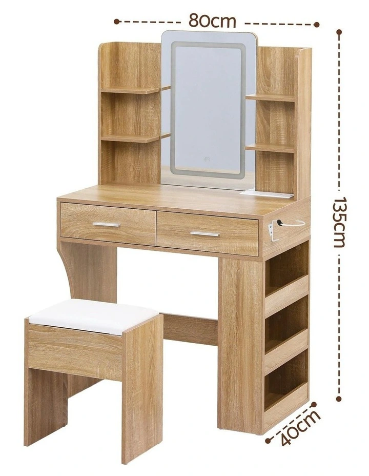 LED Vanity Dressing Table Desk Set in Beige image 4