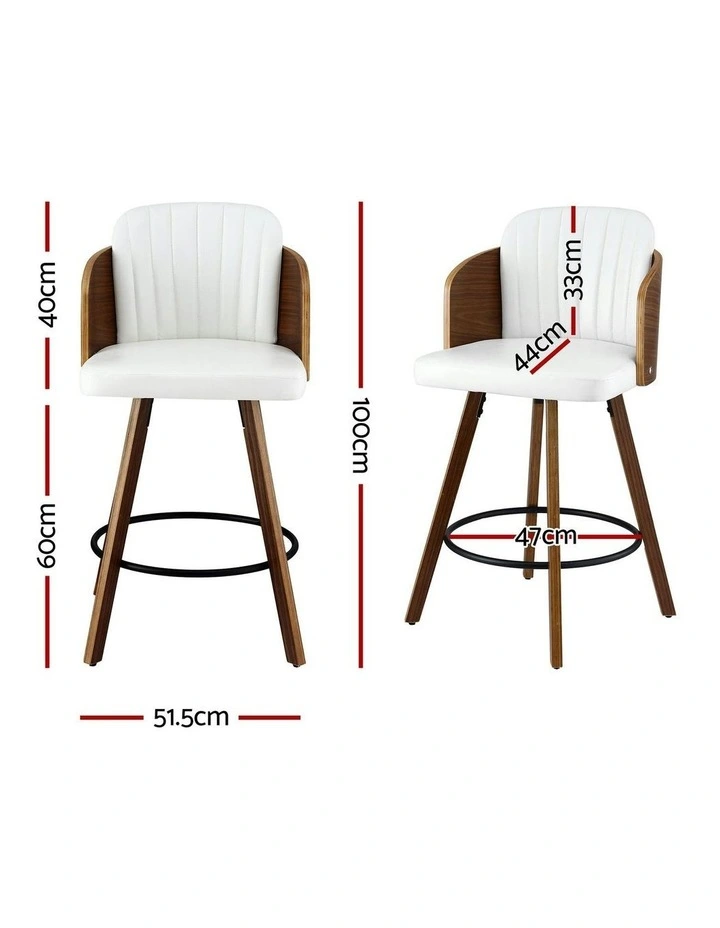 Wooden Swivel Bar Stools 58cm in Multi image 4