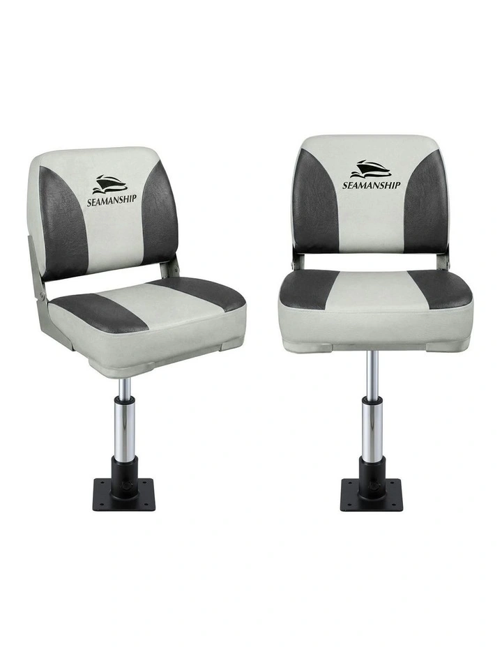 Swivel Folding Boat Seats With Adjustable Pedestals 3446cm in Multi image 1