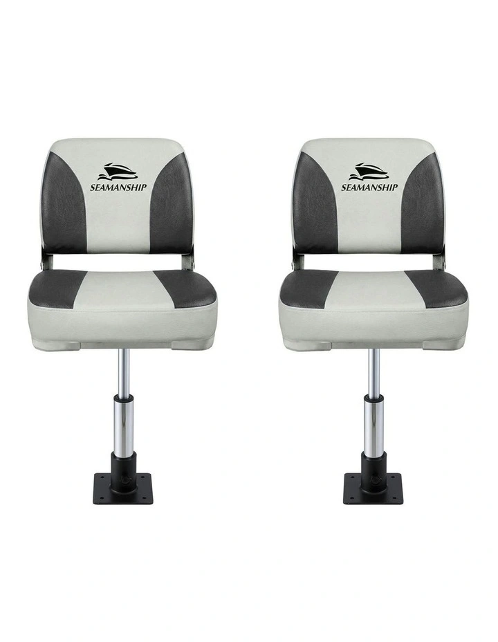Swivel Folding Boat Seats With Adjustable Pedestals 3446cm in Multi image 2