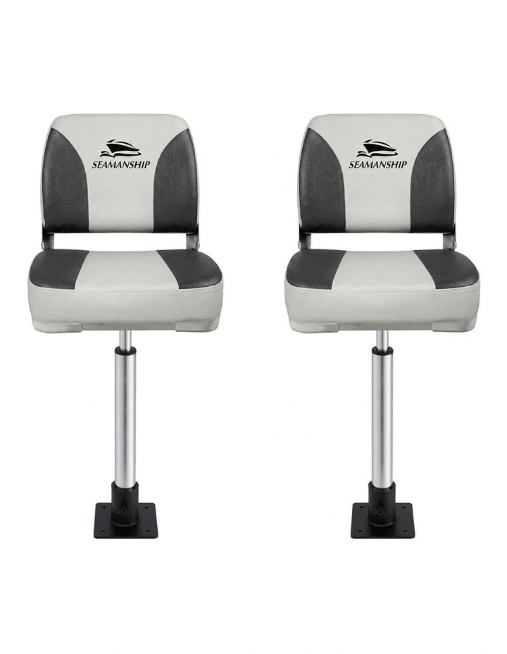 Swivel Folding Boat Seats With Adjustable Pedestals 5575cm in Multi image 2