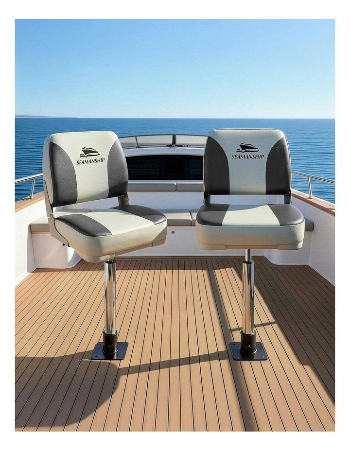 Swivel Folding Boat Seats With Adjustable Pedestals 5575cm in Multi image 3