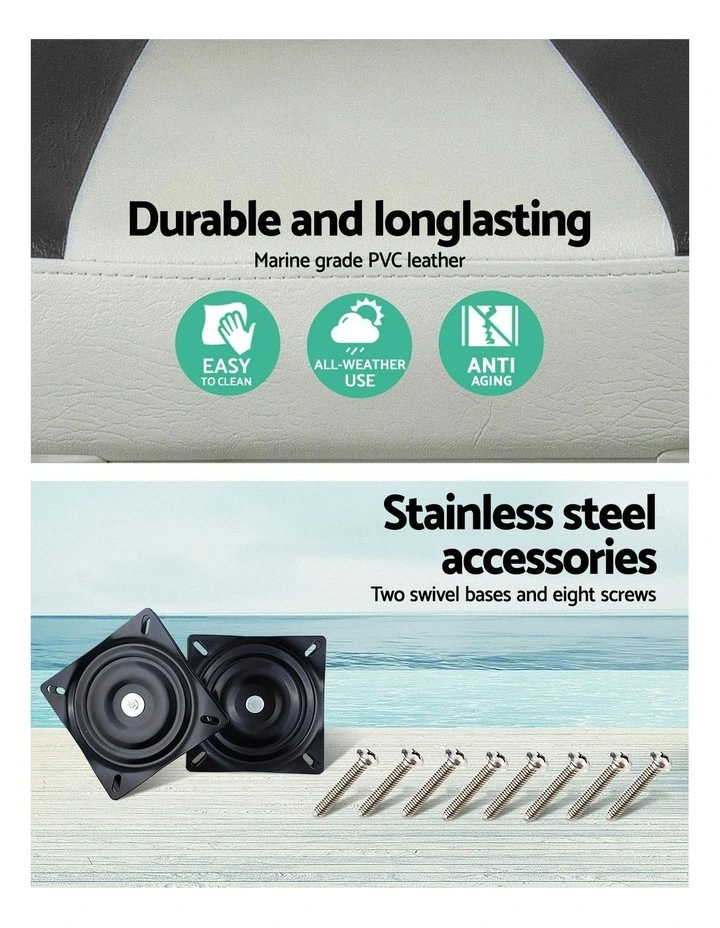 Swivel Folding Boat Seats With Adjustable Pedestals 5575cm in Multi image 7