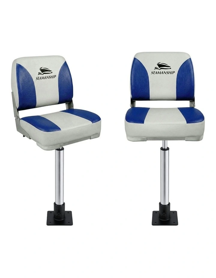 Swivel Folding Boat Seats With Adjustable Pedestals 5575cm in Multi image 1