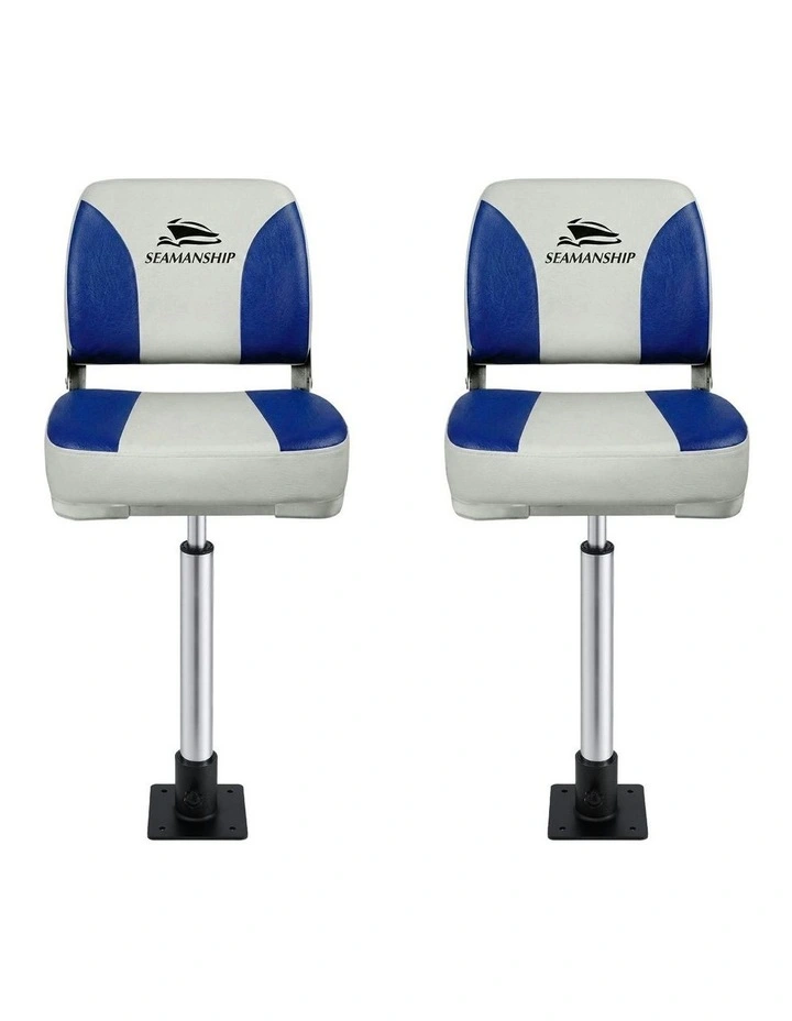 Swivel Folding Boat Seats With Adjustable Pedestals 5575cm in Multi image 2