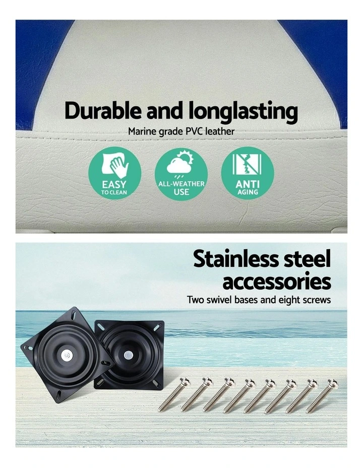Swivel Folding Boat Seats With Adjustable Pedestals 5575cm in Multi image 7