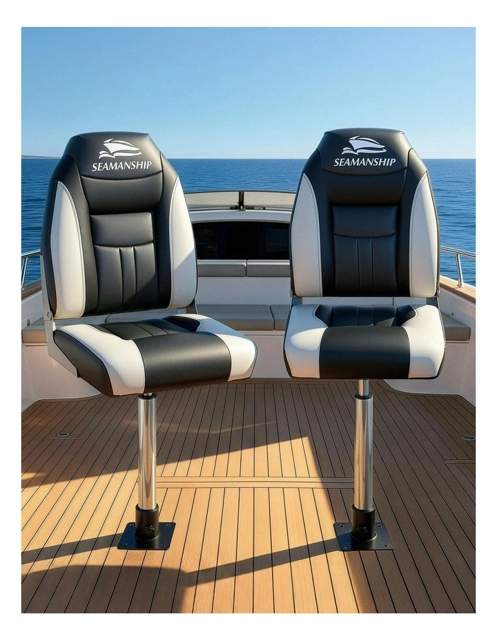 Swivel Folding Boat Seats With Adjustable Pedestals 5575cm in Multi image 3