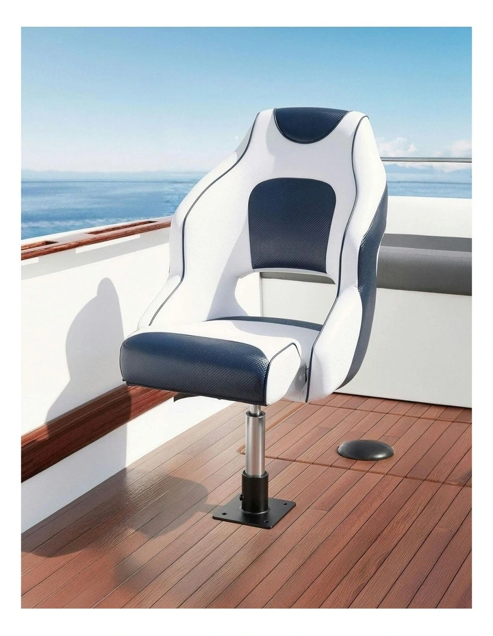 Swivel Captain Flip Up Boat Seats 15cm in Blue image 3