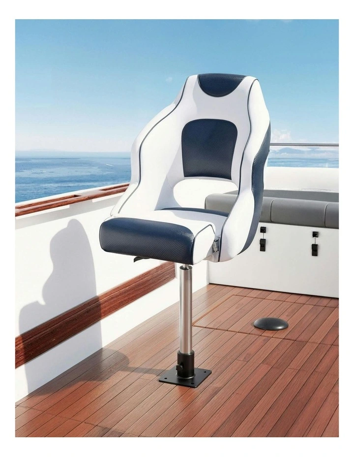 Swivel Captain Flip Up Boat Seats 15cm in Blue image 3
